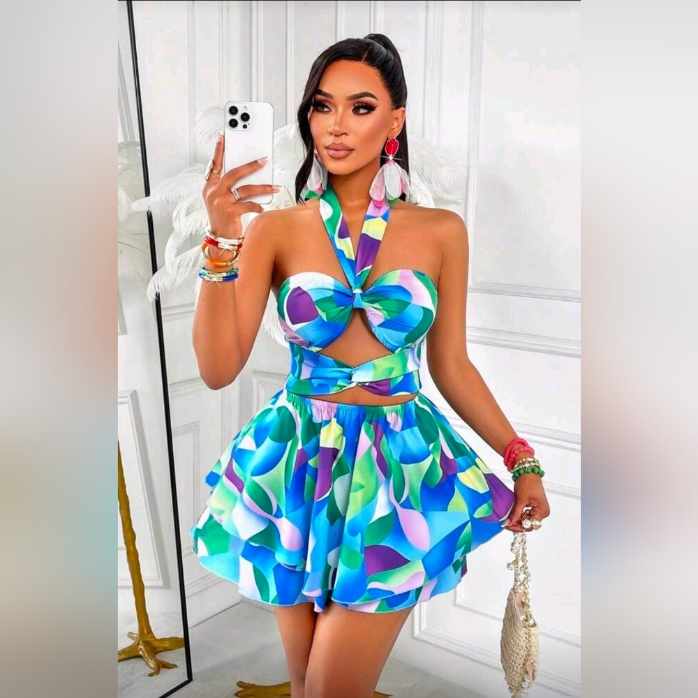 Sexy & Elegant Women's Halter Jumpsuit Floral Pattern Summer